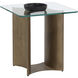 Denver 22 X 22 inch Clear / Antique Brass Side Table